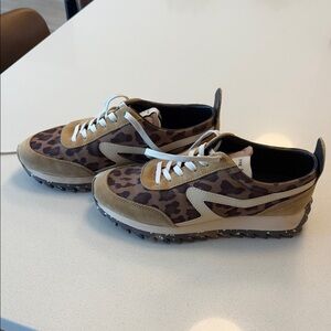 Rag & Bone Leopard Print Sneakers with Brown and Tan